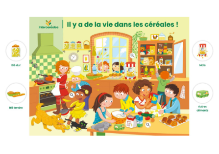 Le poster interactif des céréales à la cuisine